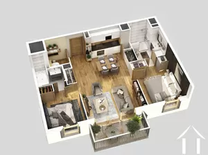 Mooi appartement met 2 slaapkamers op de bovenste verdieping van een nieuwe residentie chamonix-mont-blanc Ref # C4915 - B401 